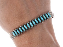 Vintage Zuni Native American Sterling/turquoise cuff bracelet - £146.75 GBP