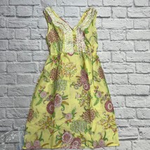 Lady Serena Yellow Floral Nightgown House Dress Size S Lace Vintage 60s ... - £39.07 GBP