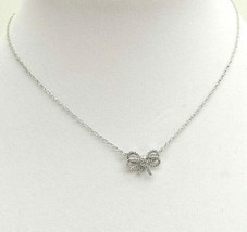 Kate Spade New York Necklace Bow Meets Girl Mini Pendant Silver - £37.97 GBP