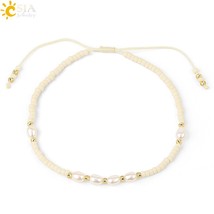 CSJA Pearl Miyuki Bracelet for Women Fashion Bracelets Friendship Pulser... - £8.65 GBP
