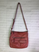 Fossil Hanover Large Hobo Red Soft Genuine Leather Bag Purse Crossbody Boho Chic - £79.11 GBP