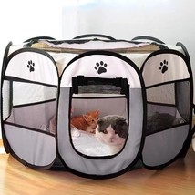 Portable Foldable Pet Tent Octagonal Fence Puppy Shelter Easy To Use Outdoor - £20.59 GBP