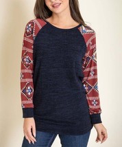 MSRP $84 Egs By Aloges Navy Geometric-Sleeve Tunic Navy Size Small NWOT - £10.85 GBP