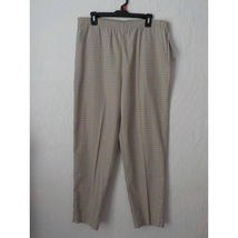 Vintage NWT Jantzen Beige Plaid Casual Pants Elastic Waist Women size 16... - £21.12 GBP