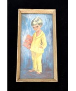 Vintage Dallas Simpson Kitsch Boy Yellow Pajamas 1960&#39;s Print 8.5 x 4.5&quot;... - $222.39 MXN