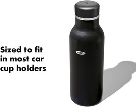 OXO Strive 20oz Insulated Water Bottle with Standard Lid - Onyx - £19.72 GBP