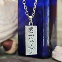 Wicca Rede Anhänger - Denken Sie immer an die 3er-Regel - Halskette... - £7.30 GBP