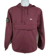 Obey Worldwide Pullover Jacket Mens Size S Crimson Red Hooded - £26.56 GBP