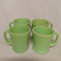 Fire King Jadeite D Handle Mugs 4 Oven Ware 1950&#39;s - £77.28 GBP