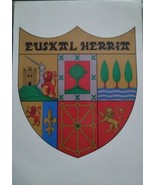 Euskal Herria Basque Vintage Oversized Postcard 119 Euskalerria Heraldry... - £15.56 GBP