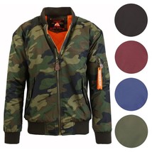 Mens Heavyweight MA-1 Flight Bomber Jacket Full Zip Outerwear Coat Color... - $34.97