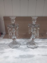 Gorgeous Vintage Glass 12&quot; Chandelier Candlesticks, Damaged And Missing ... - £39.51 GBP