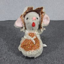 Russ Berrie Beatrice 8 inch Plush Country Mouse Cap Apron 1979 Stuffed Toy - £11.38 GBP