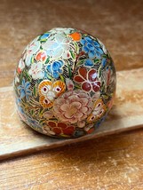Small Handmade in Kashmir India Ornate Floral Domed Paperweight - 2 inch... - $11.29