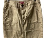 Merona Skirt Womens Size 4 Khaki Tan Jean Back Slit 5 Pocket Zip Flat fr... - $9.32