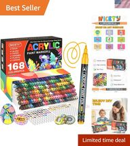 Craft Your Imagination - 168 Multicolor Acrylic Markers with Fine Tip De... - $63.25