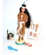 Vtg American Indian 1995 Barbie Doll Native American 14715 Baby Blue Fea... - £22.20 GBP