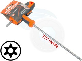 T27 T-Handle Torx Security Pin 6 Point Star Key CRV Screwdriver Wrench - £6.58 GBP