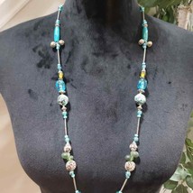 "Womens Fashion Long Gemstone Beaded Necklace with Lobster Clasp "+ - £21.89 GBP