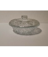 Vintage Pressed Glass Covered Clear Dish Candy Bowl KIG Malaysia with Lid - $11.30