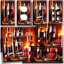 Red Wine Bottles Glass Candle Grape Light Switch Outlet Wall Plate Kitchen Decor - £7.42 GBP+