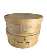 2 Vtg 15&quot; Round Wood Cheese Boxes, Cheddar Dufeck&#39;s Denmark Wisconsin Na... - $1,021.50 MXN