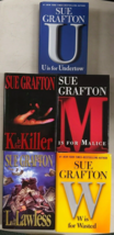 Sue Grafton Hardcover with Dust Jackets K Killer  L Law M Murder U W Wasted  X5 - £19.70 GBP