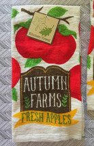 Kitchen Dish Towel Apples Apple 100% Cotton Set of 2 Fall Harvest Cabin Country - £23.40 GBP