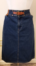 Ralph Lauren Jeans Co Premium Denim Pencil Skirt Sz-12 Dark Indigo 100%Cotton - £39.95 GBP