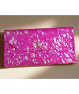Western Cowhide Hair On Wallet Hot Pink Fuchsia and Silver Specs - $730.82 MXN
