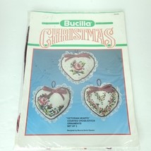 Bucilla Christmas Victorian Hearts Counted Cross Stitch Ornaments Kit 82... - $21.77