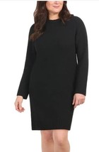 Dalia Womens Sweater Dress Black Long Sleeves Relaxed Fit Above Knee - $44.99