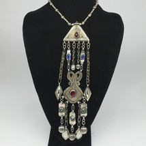 103.3g, 20&quot; Turkmen Necklace Pendant Long Necktie Old Vintage Gold-Gilded,TN395 - £63.27 GBP