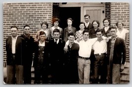 RPPC Class Photo Older Country City Kids High School Students Postcard C30 - £10.95 GBP