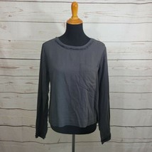 NWOT Cloth &amp; Stone Raw Edge Button Back Pocket Shirt Black Night Shade M... - $38.61