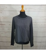 NWOT Cloth &amp; Stone Raw Edge Button Back Pocket Shirt Black Night Shade M... - £30.59 GBP