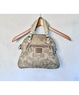 Coach Poppy Signature Lurex Handbag Satchel Purse Taupe Silver 18709M *READ - €29,90 EUR
