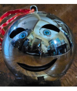 VTG 1986 PBC Animated Singing Christmas Ornament SILVER Smiley Face (SEE... - £47.47 GBP