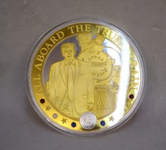 All Aboard the Trump Train 24k Gold Clad Donald Trump Coin American Mint - £44.48 GBP