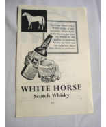 1960 Two sided UK Ad White Horse Scotch Whisky, Drings Sausages, Super F... - $12.32 CAD