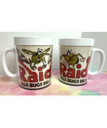 Lot of 2 1982 Raid Bugs Promotional Plastic Mugs Cups Thermo-Serv Vintag... - £11.26 GBP