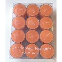 Colours &amp; Scents Set of 24 Candles Sweet Peach Fragrance Tea Lights Unus... - £14.11 GBP