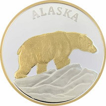 Alaska Mint Polar Bear Medallion Silver Gold Medallion Proof 1 Oz. - $118.68