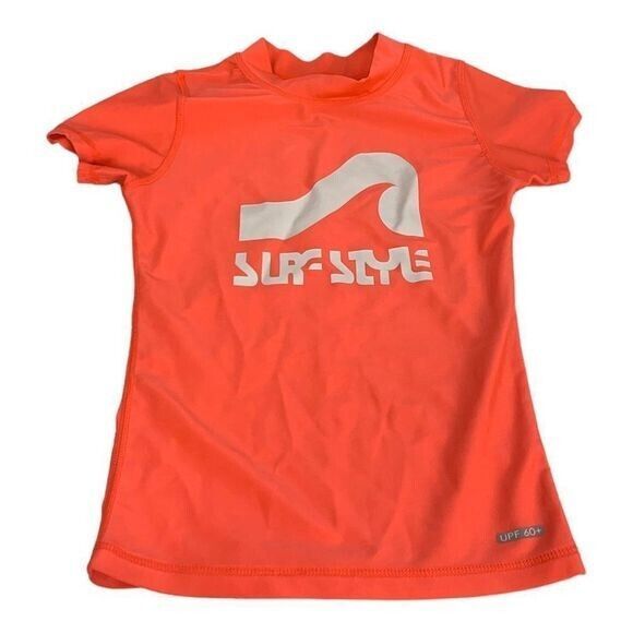 Surf Style UPF 60+ Orange Short Sleeve Rash Guard Shirt Size Small - $18.50