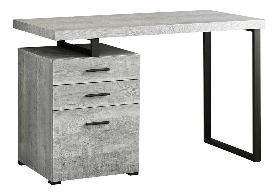 48&quot; Grey Computer Desk w/ Drawers - Modern Home Office Desk - £214.38 GBP