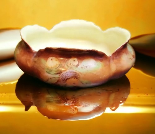 Hohenzollern China Wittelsbach Germany Antique Scalloped Footed Porcelai... - $47.45