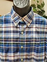 Polo Ralph Lauren Men Blue Polyester Collared Long Sleeve Buttons Down Shirt XL - $26.00