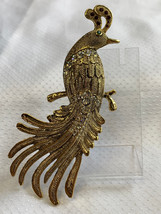 The Princess Amanda Collection Peacock Brooch Fashion Jewelry Clear Stones - £39.78 GBP