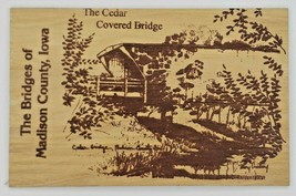 Vintage The Bridges of Madison County Iowa  Wooden Postcard NOS PB164 - $12.99