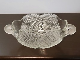 Mikasa Walther W. Germany Frosted Crystal Double Handle Swan Bowl PSJ - £23.70 GBP